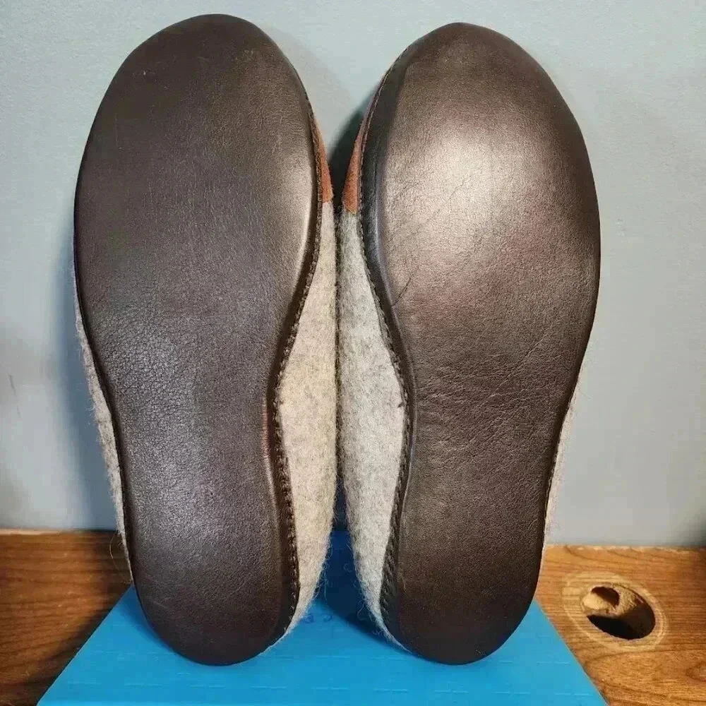 NWOT Bure Bure Felted Wool Beige WOOCAPS for‎ Men, Slippers, Sz. 11.5-12